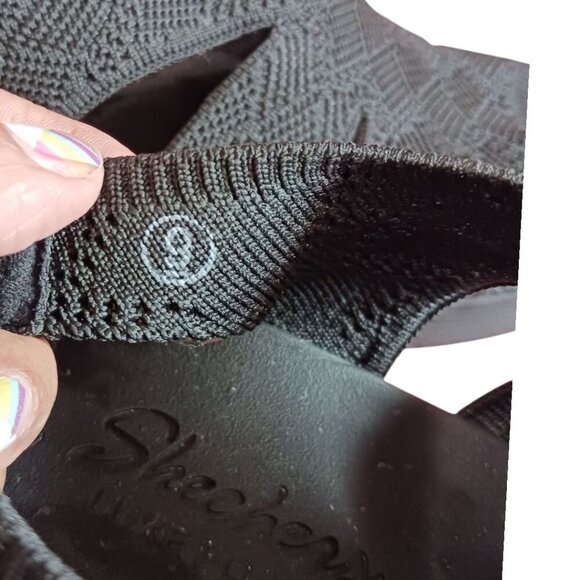 Skechers Womens Pier-Lite  Memory Maker Wedge Sandal Stretch Knit Size 9 - Picture 8 of 10